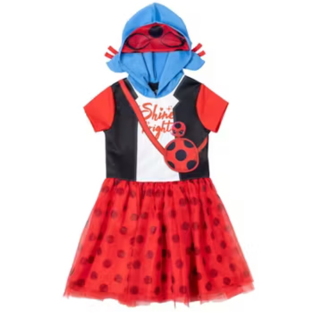 Miraculous Ladybug Girls Dress Tutu with Hood Costume Cosplay Size M (7/8)